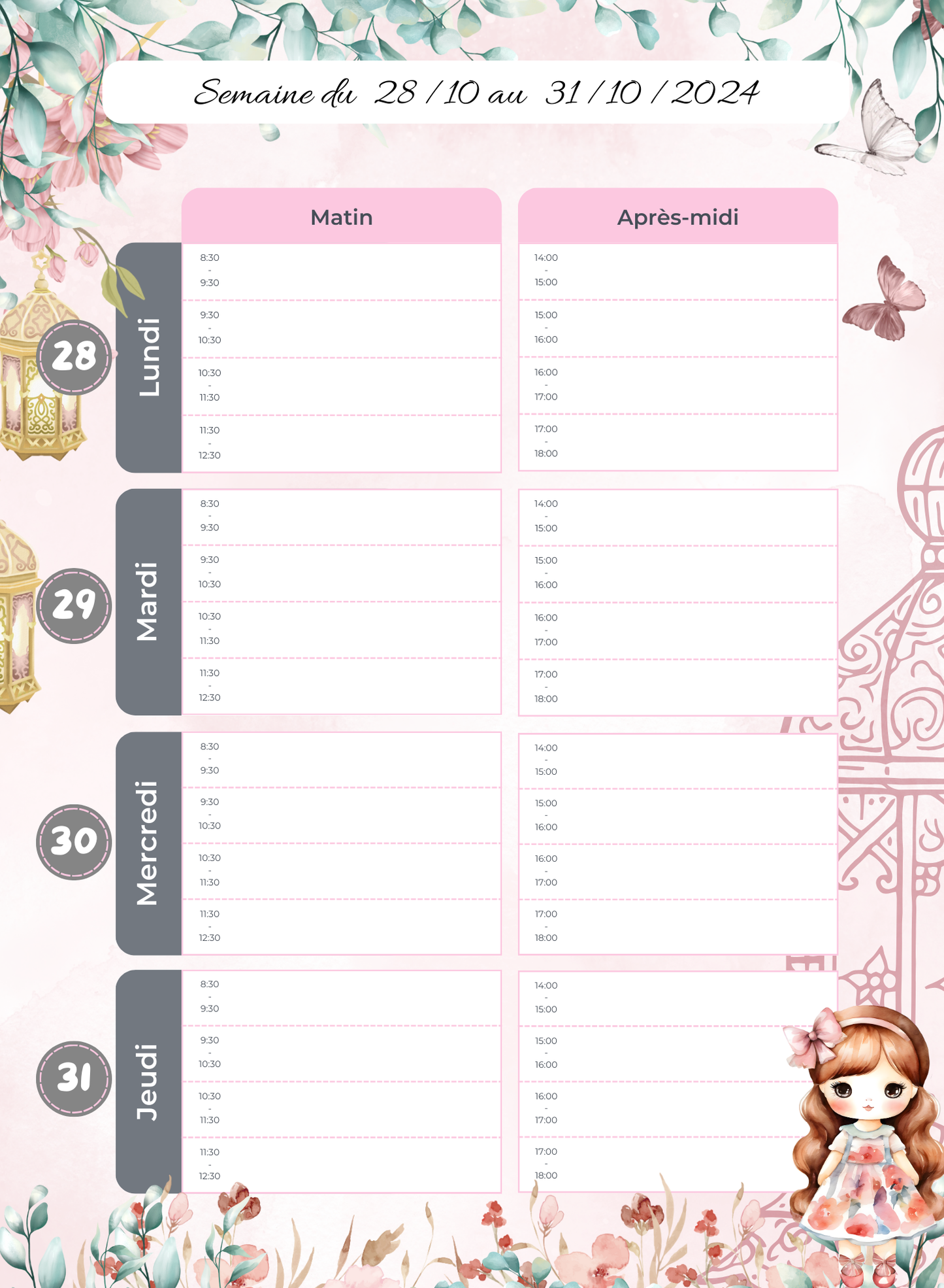 AGENDA Coloriage Adulte Modèle "La vie en Rose"