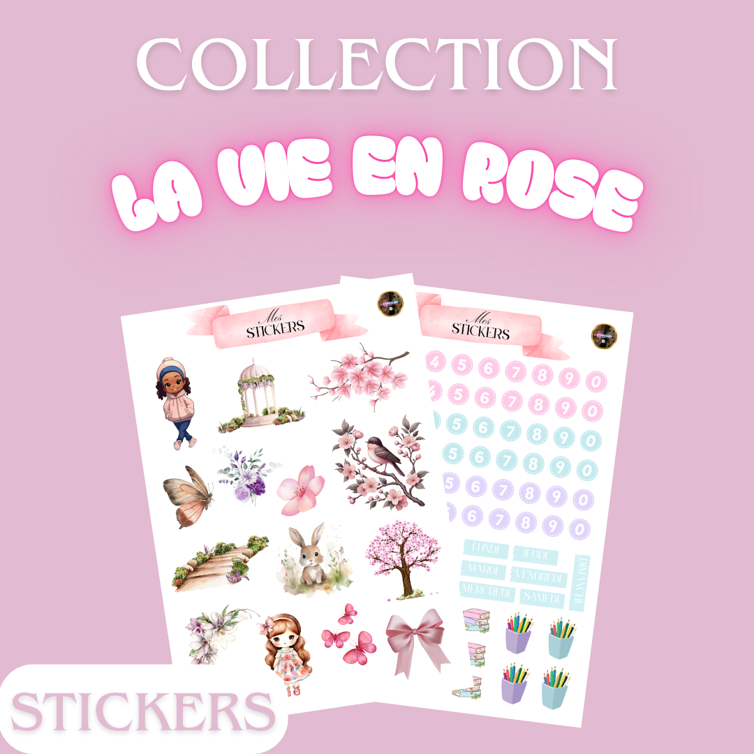 AGENDA Coloriage Adulte Modèle "La vie en Rose"