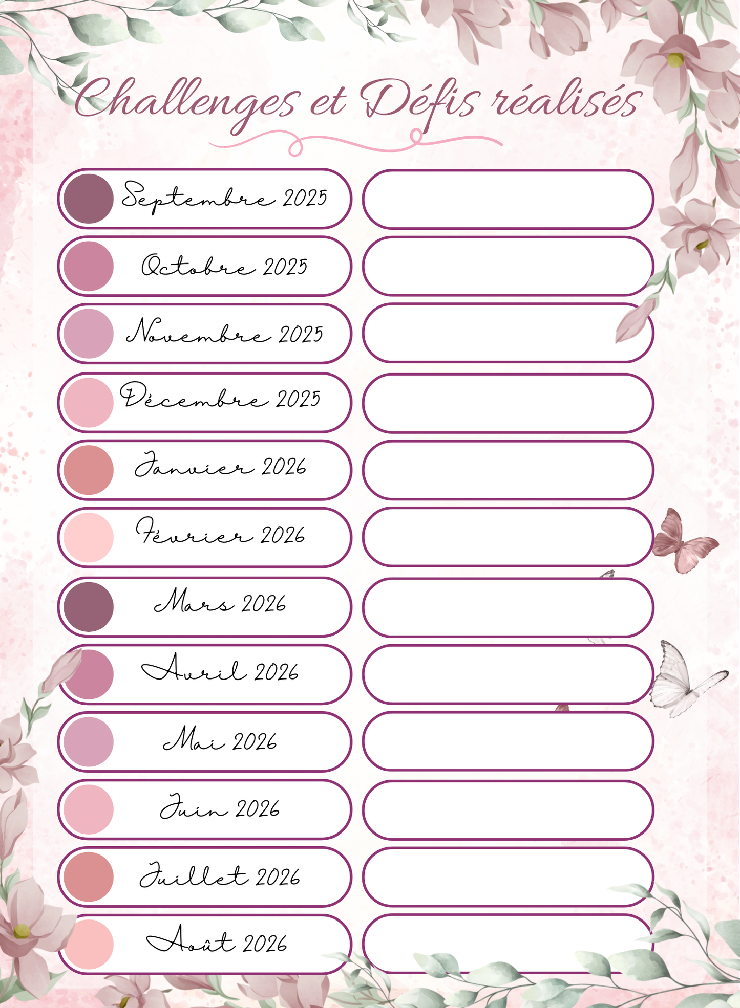 AGENDA Coloriage Adulte Modèle "La vie en Rose"