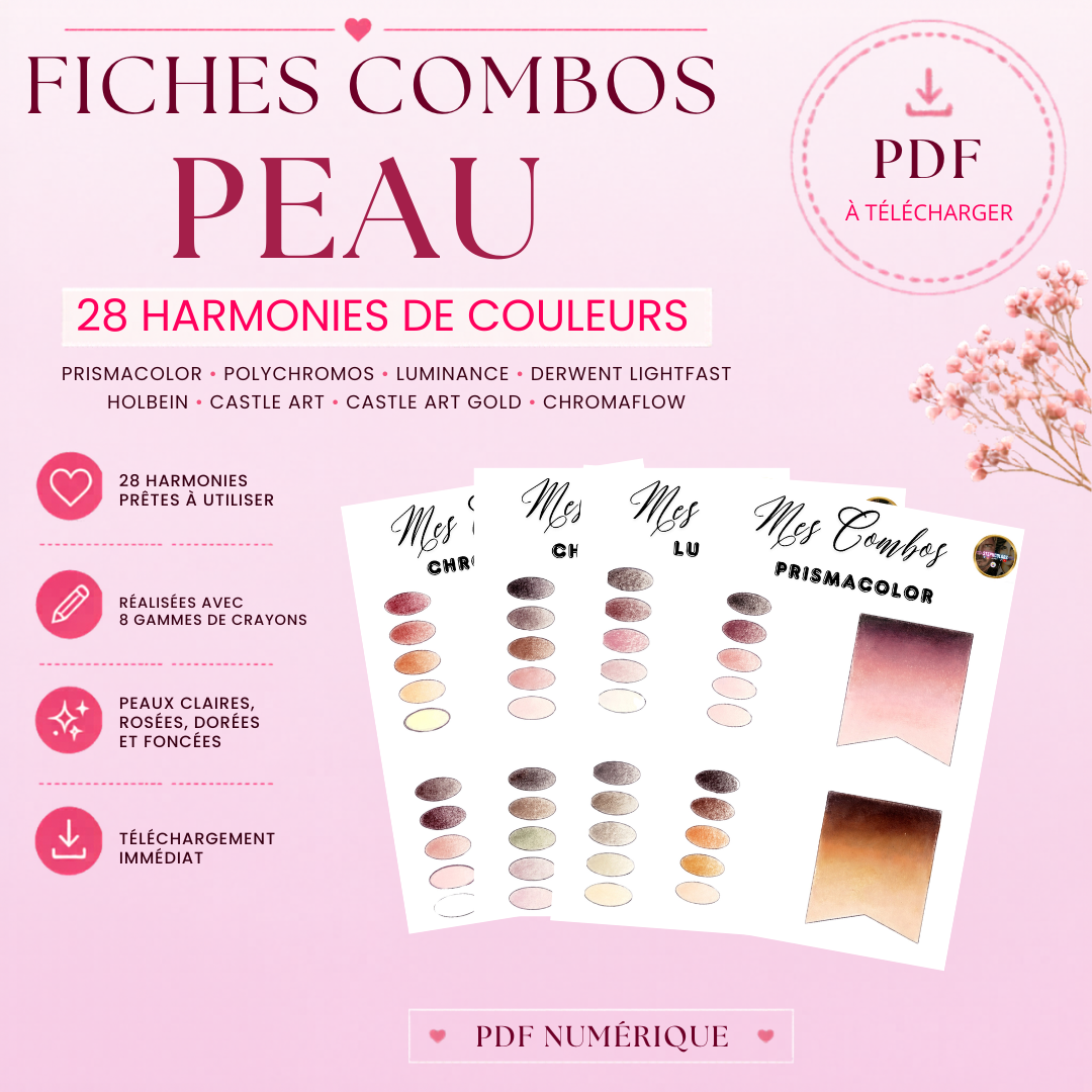 Fiches Combos Peau – 28 Harmonies de Couleurs pour le Coloriage Adulte