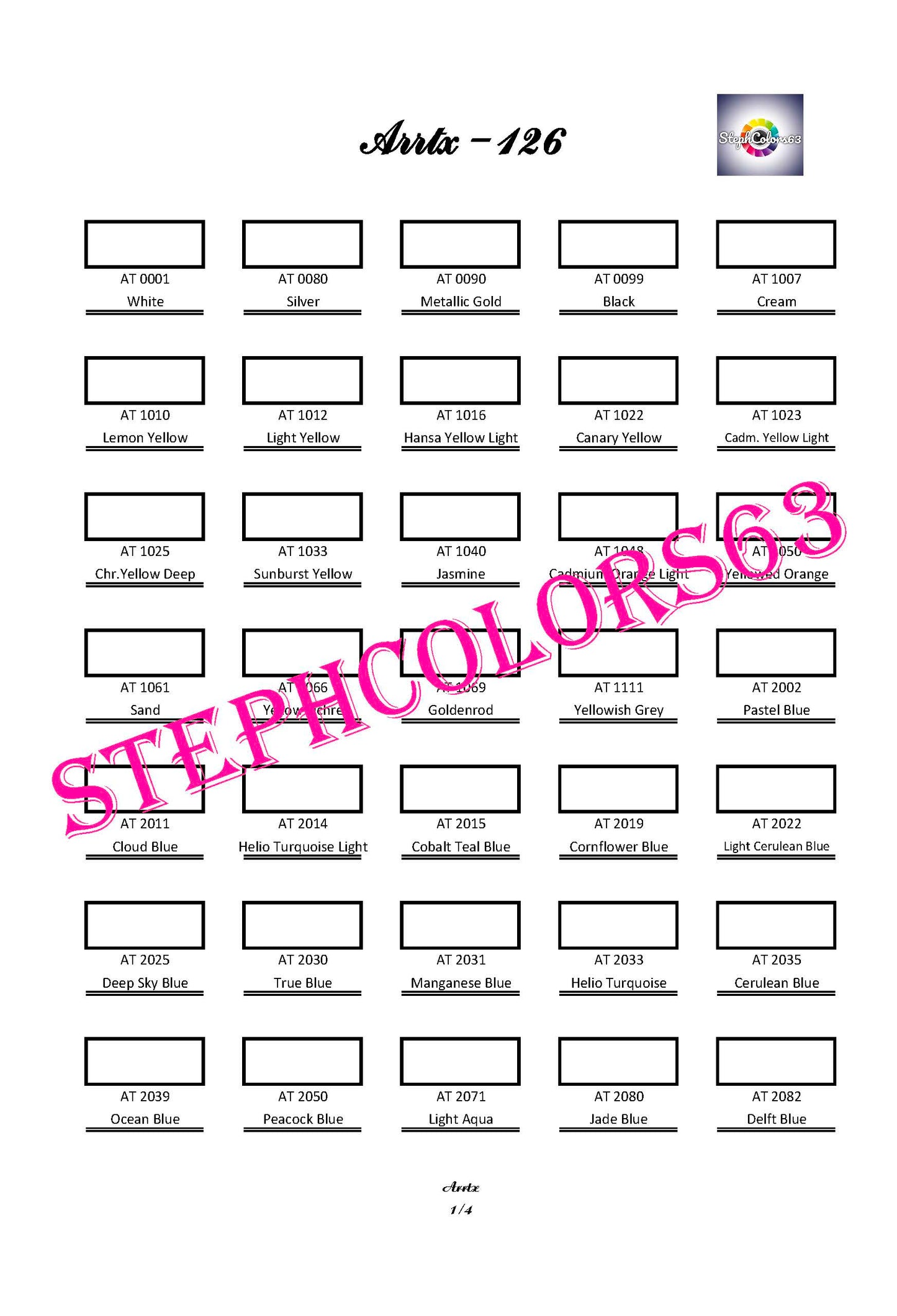 Nuancier ARRTX Crayons de Couleur x126