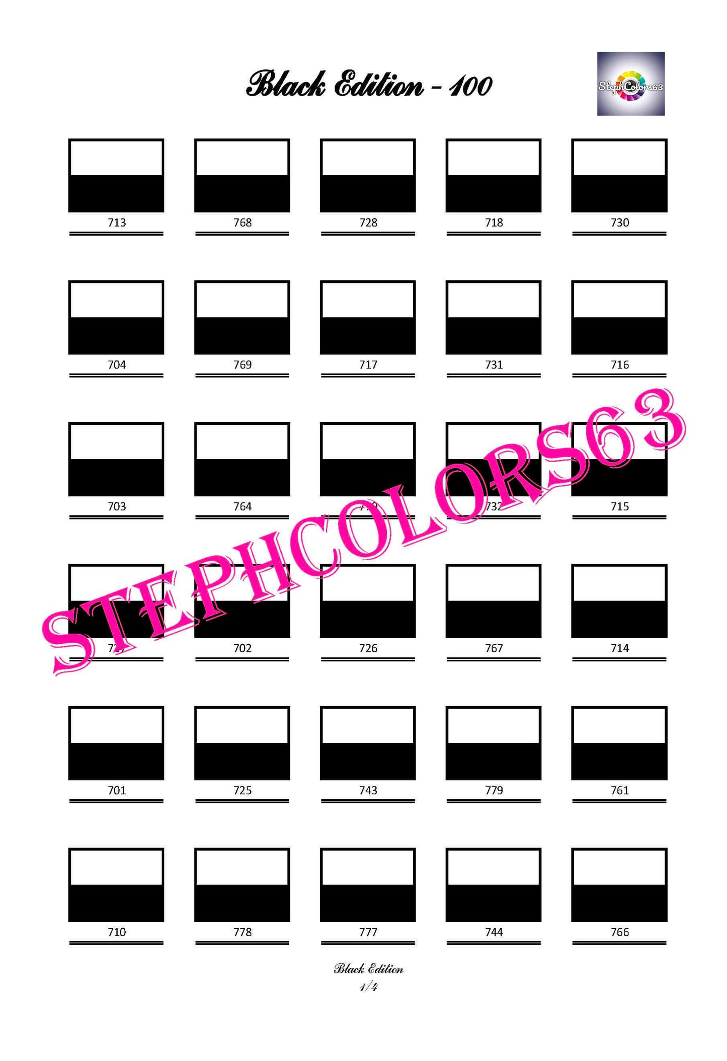 Black Edition Color Chart Faber Castell Colored Pencils x100