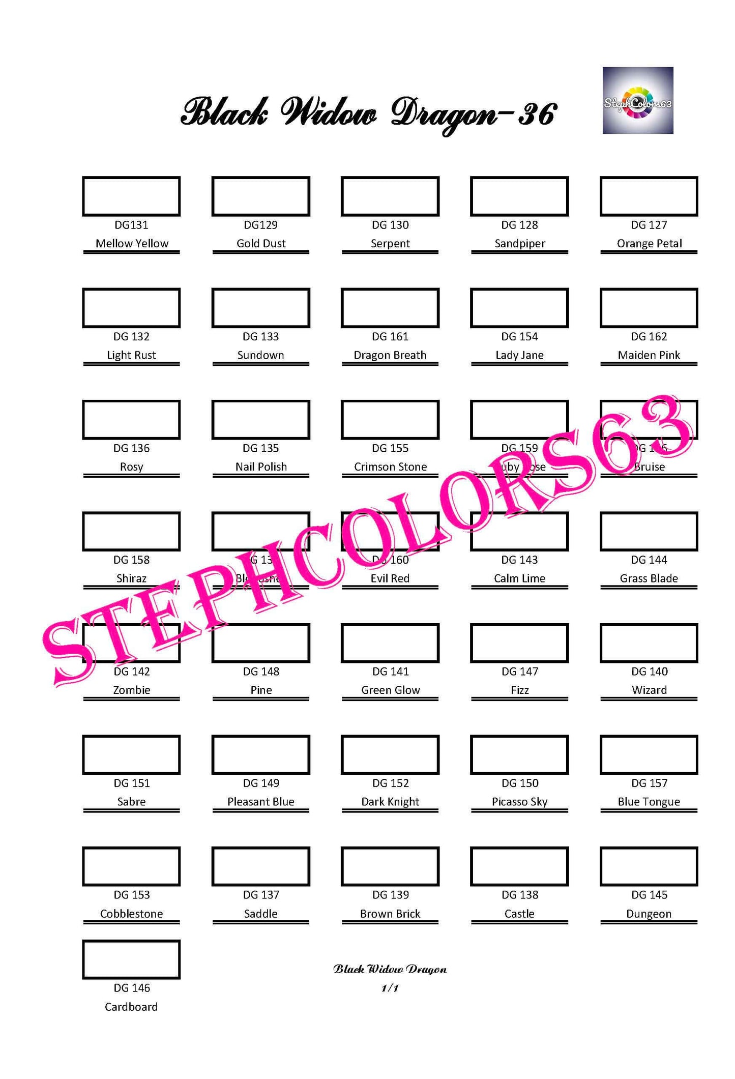 Nuancier Black Widow Dragon x36