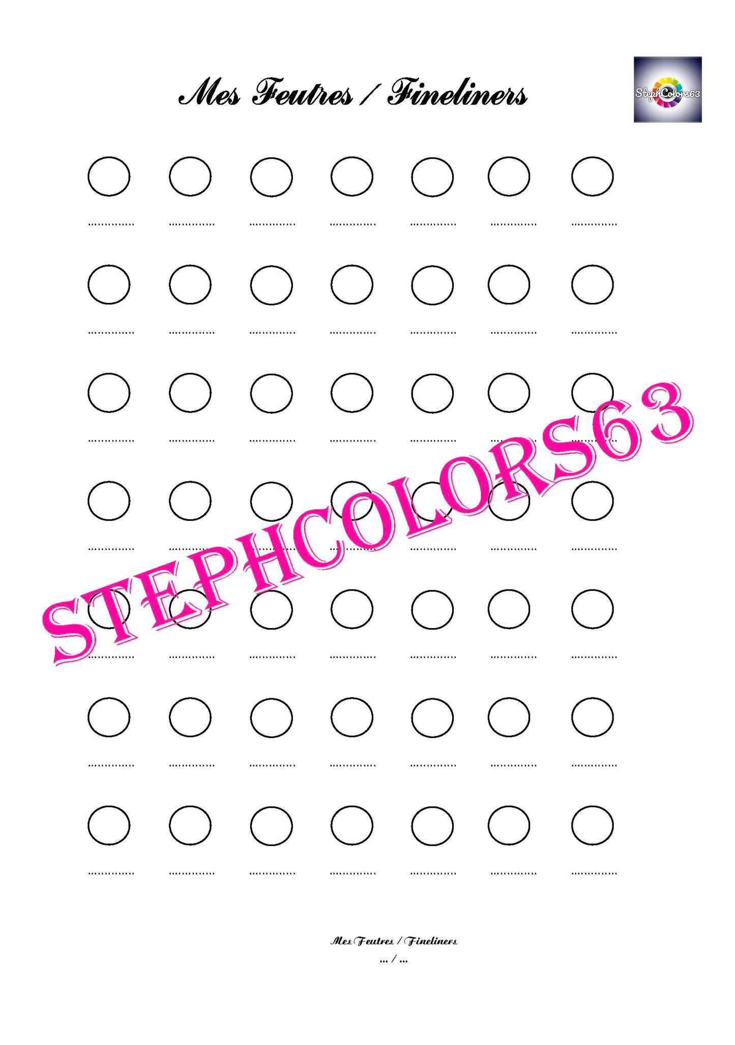 Recharge Nuancier Feutres et Fineliners (x 5)