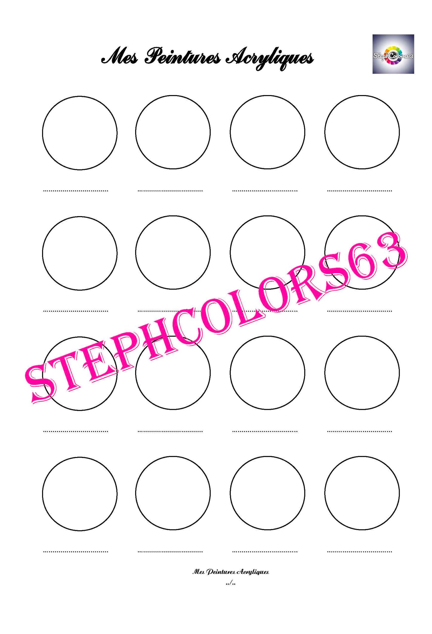 Recharge Nuancier Mes Peintures Acryliques (x 5)