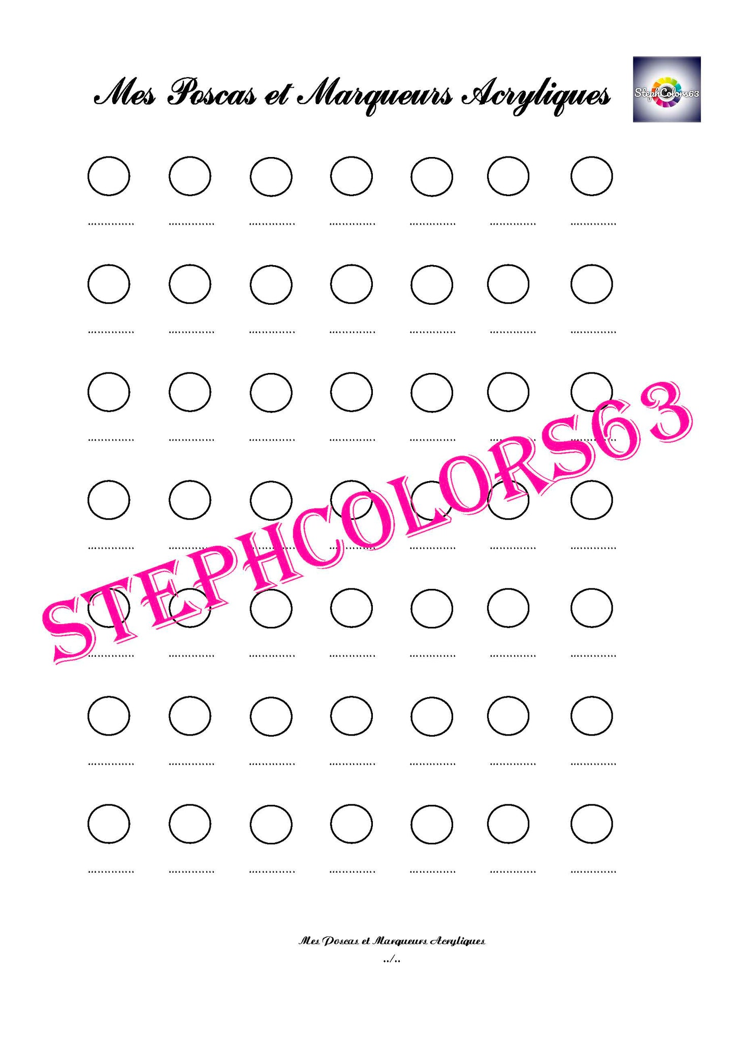 Recharge Nuancier Poscas et Marqueurs Acrylique (x 5)