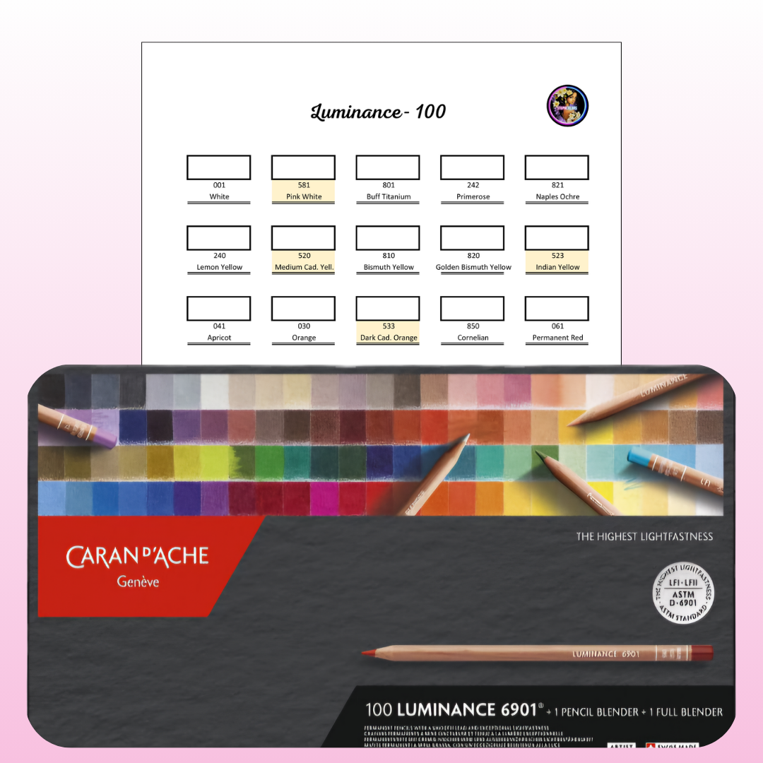 Nuancier Caran d’Ache Luminance 100 PDF à imprimer – Palette crayons de couleur