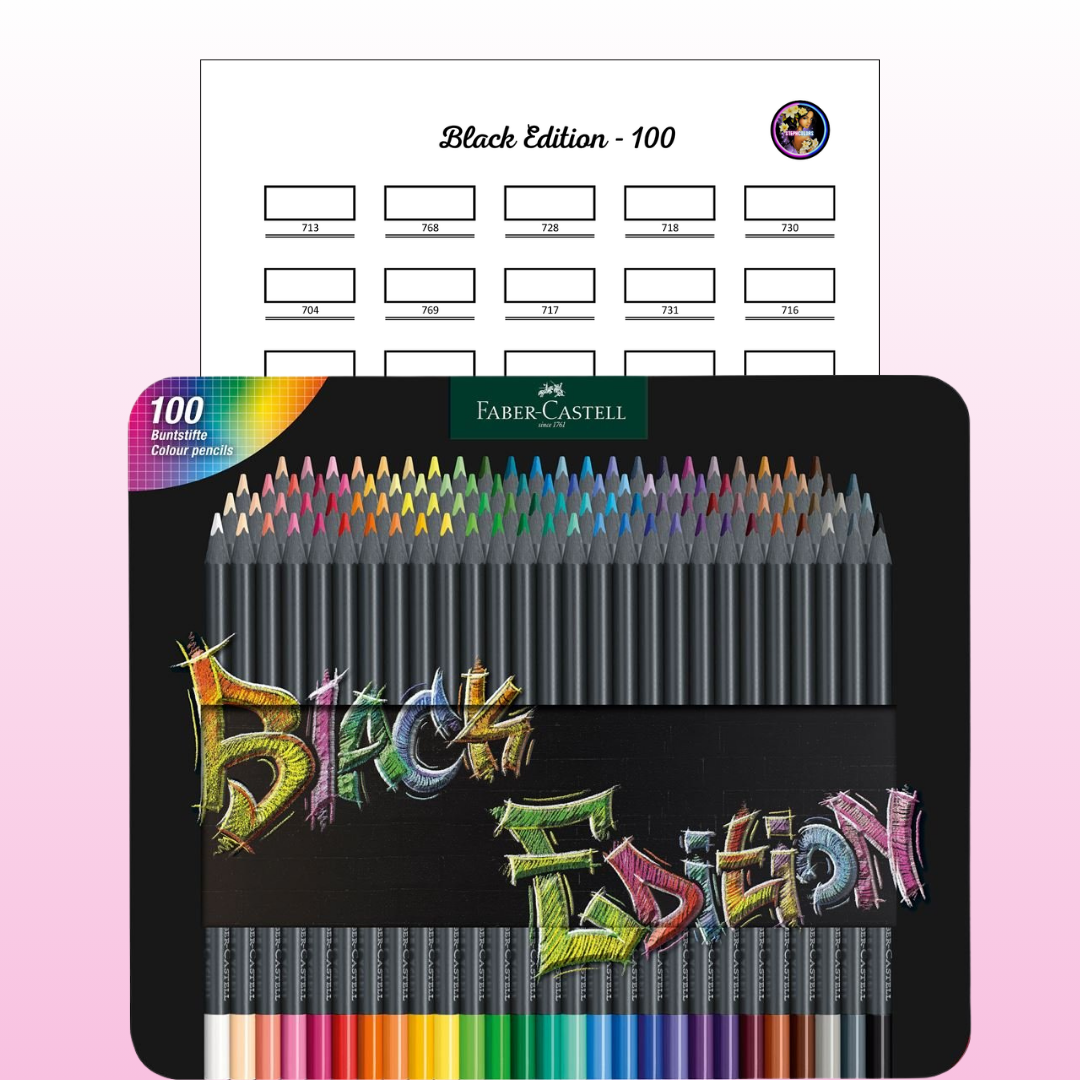 Nuancier Faber-Castell Black Edition 100 PDF à imprimer – Palette crayons de couleur