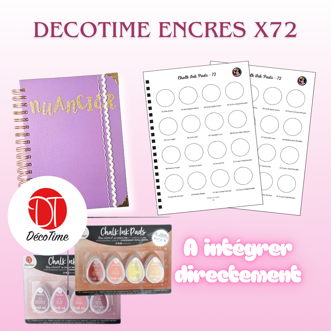 Nuancier DECOTIME Encres Chalk Ink Pads x72