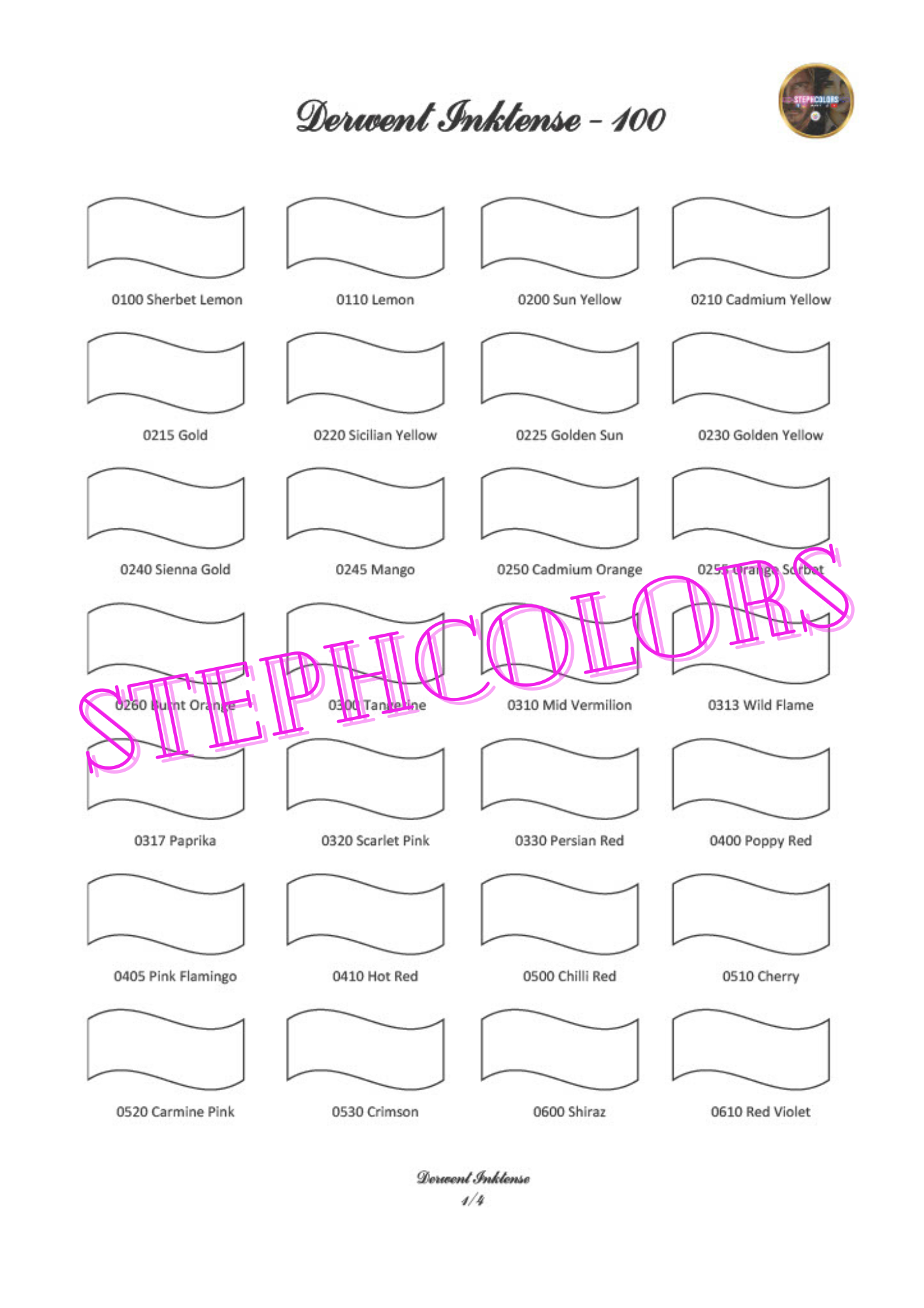 Color Chart Acrylic Markers Set ARRTX x30