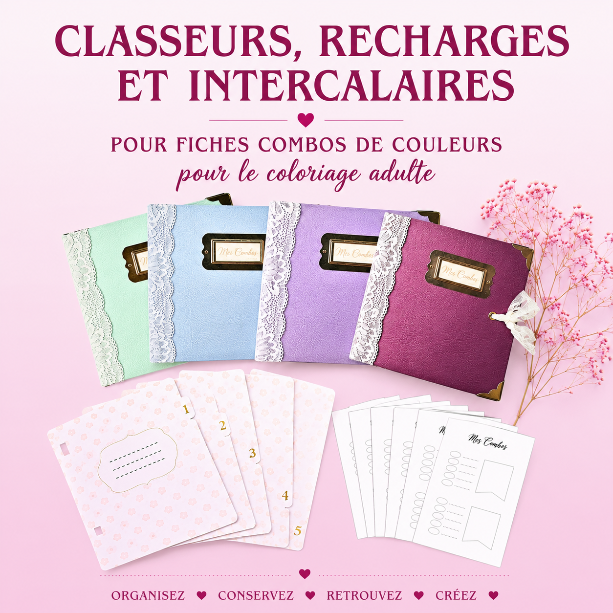🥇 Les Classeurs, Recharges et Intercalaires pour Fiches Combos de Couleurs – Coloriage Adulte