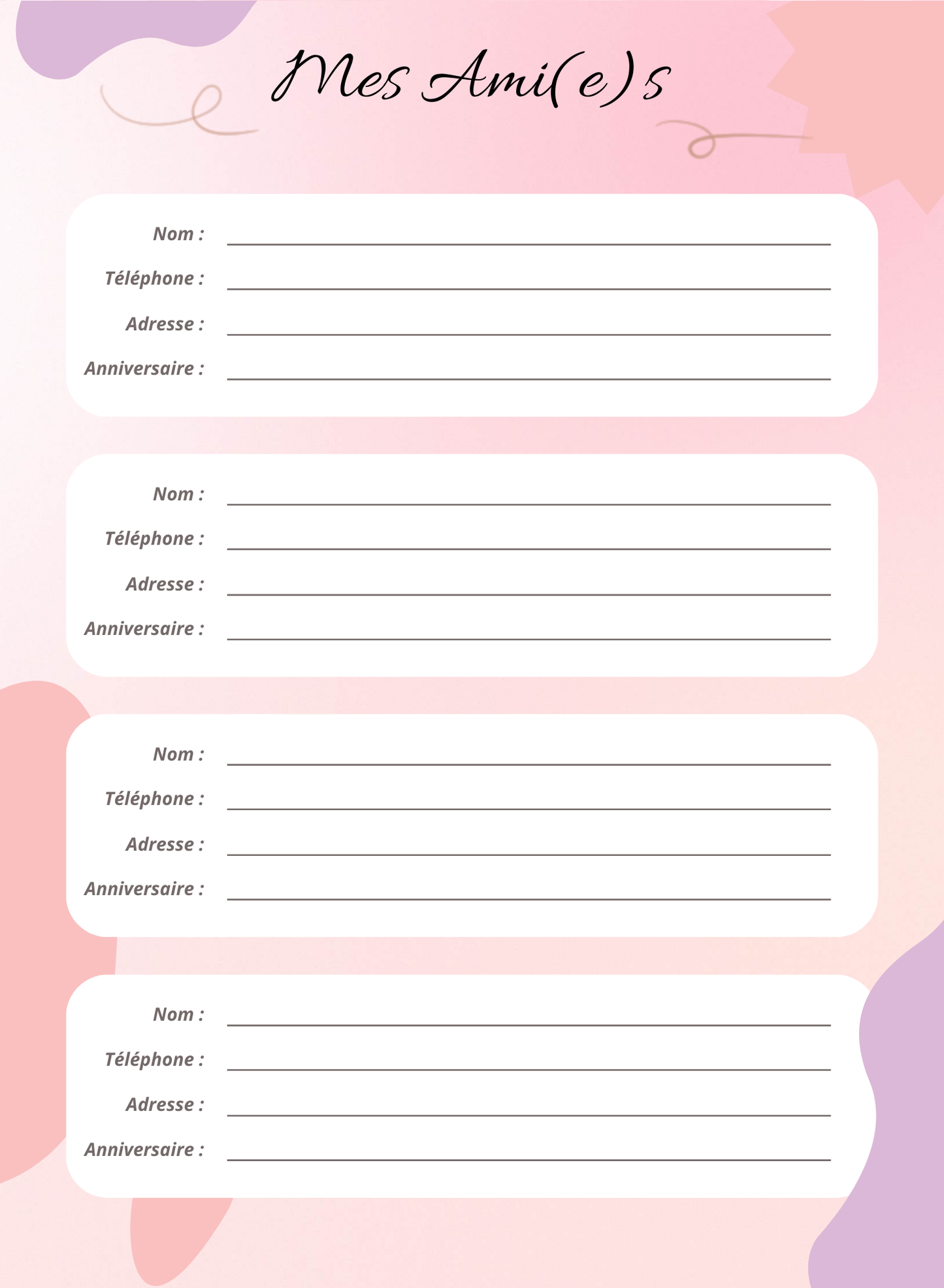 AGENDA A5 Modèle "Pastel Pink"