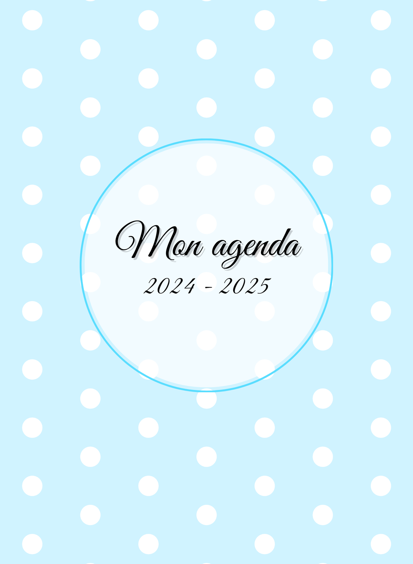 AGENDA A5 Modèle "Pastel Blue"