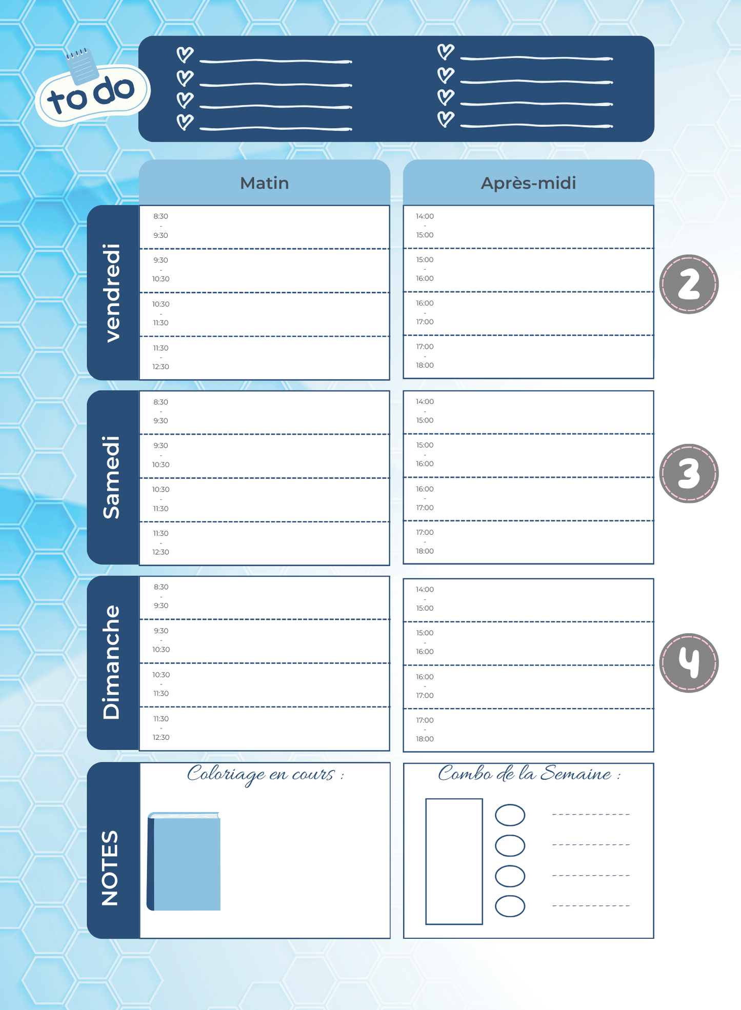 AGENDA A5 Modèle "Pastel Blue"