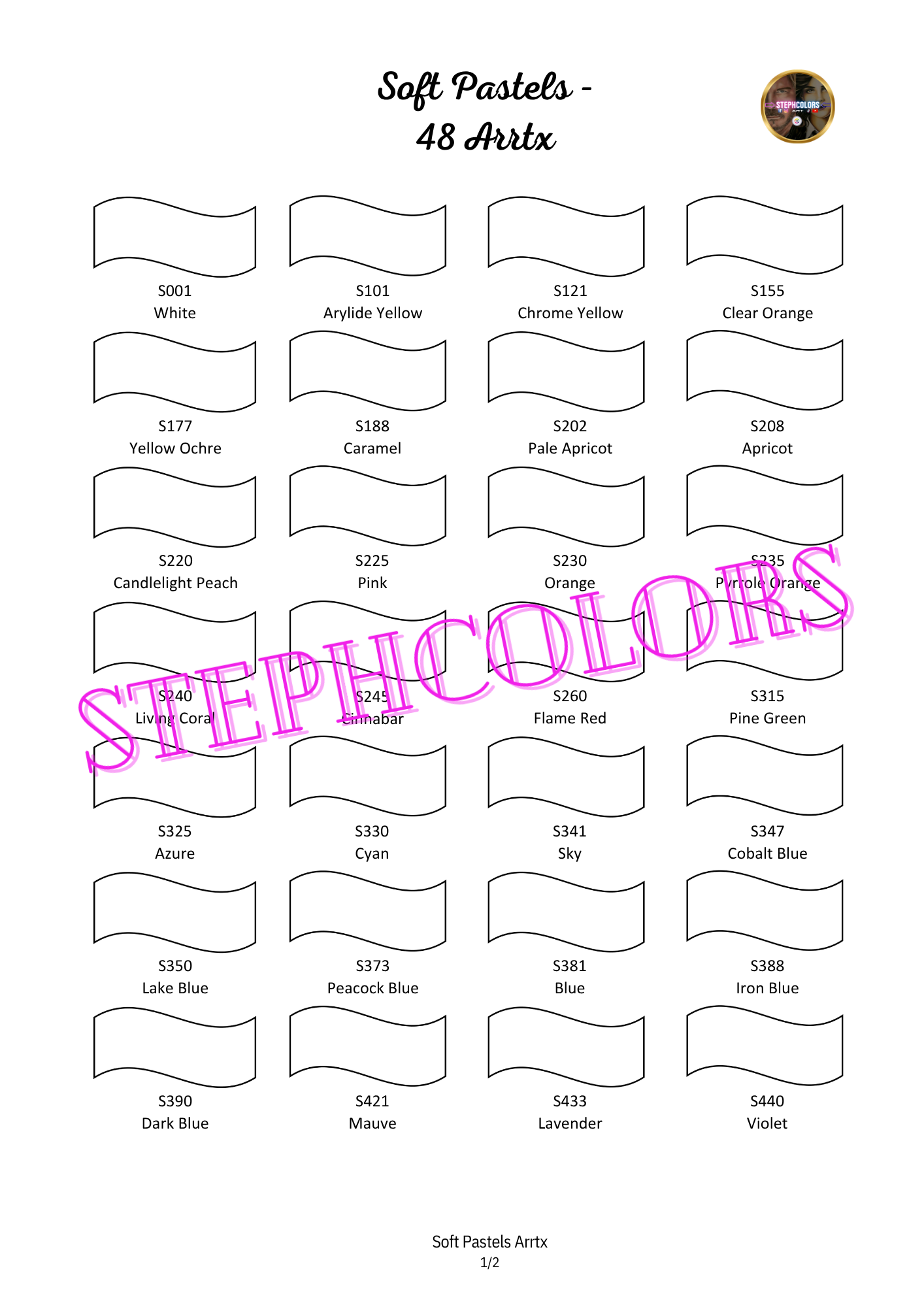 Color Chart Acrylic Markers Set ARRTX x30