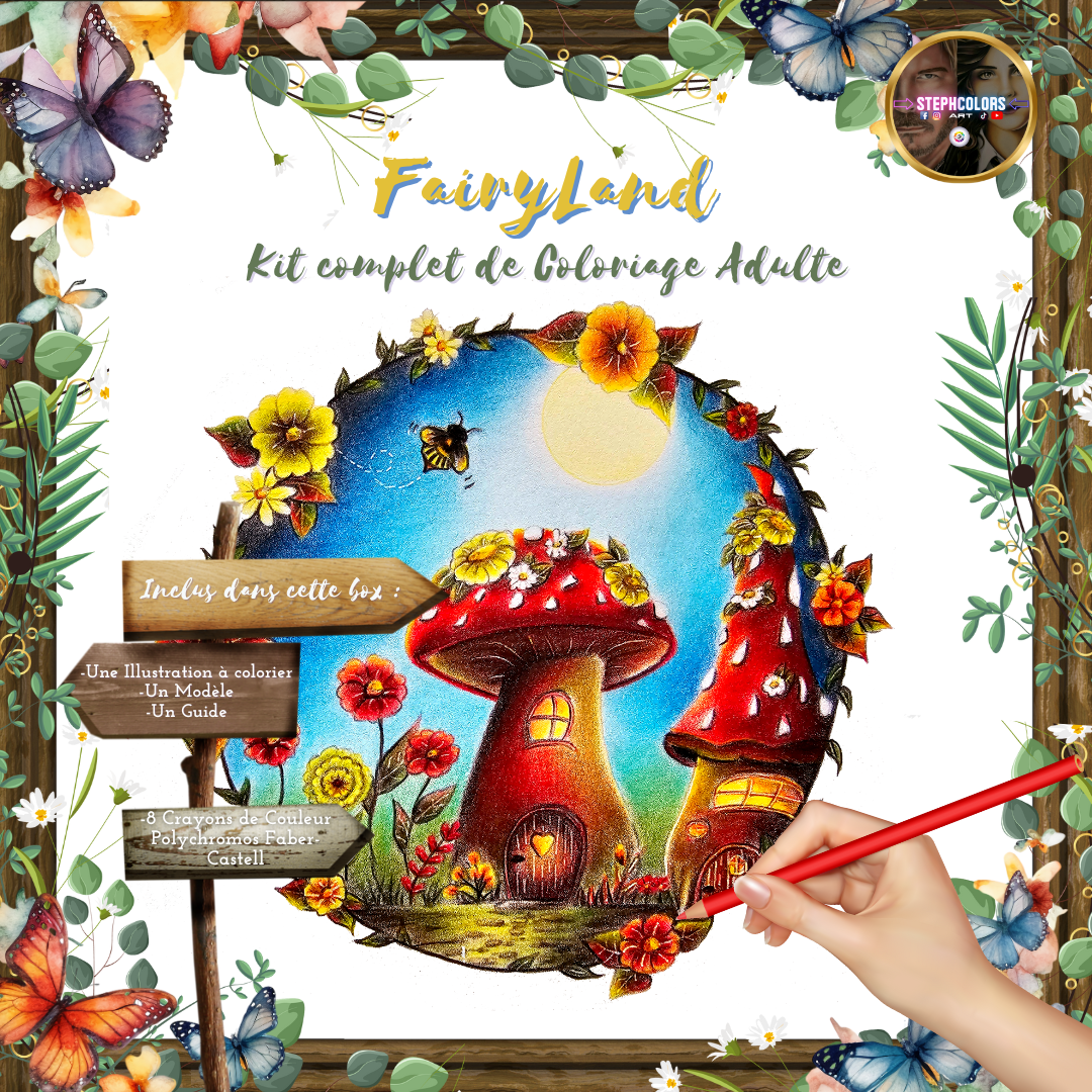 BOX Fairyland - Kit Complet de Coloriage Adulte