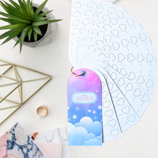 Nuancier en cartes Gel Pens