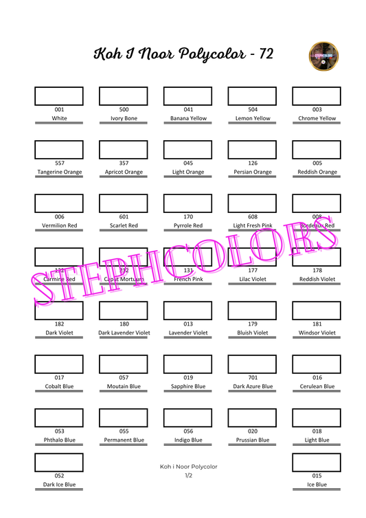Color Chart Acrylic Markers Set ARRTX x30