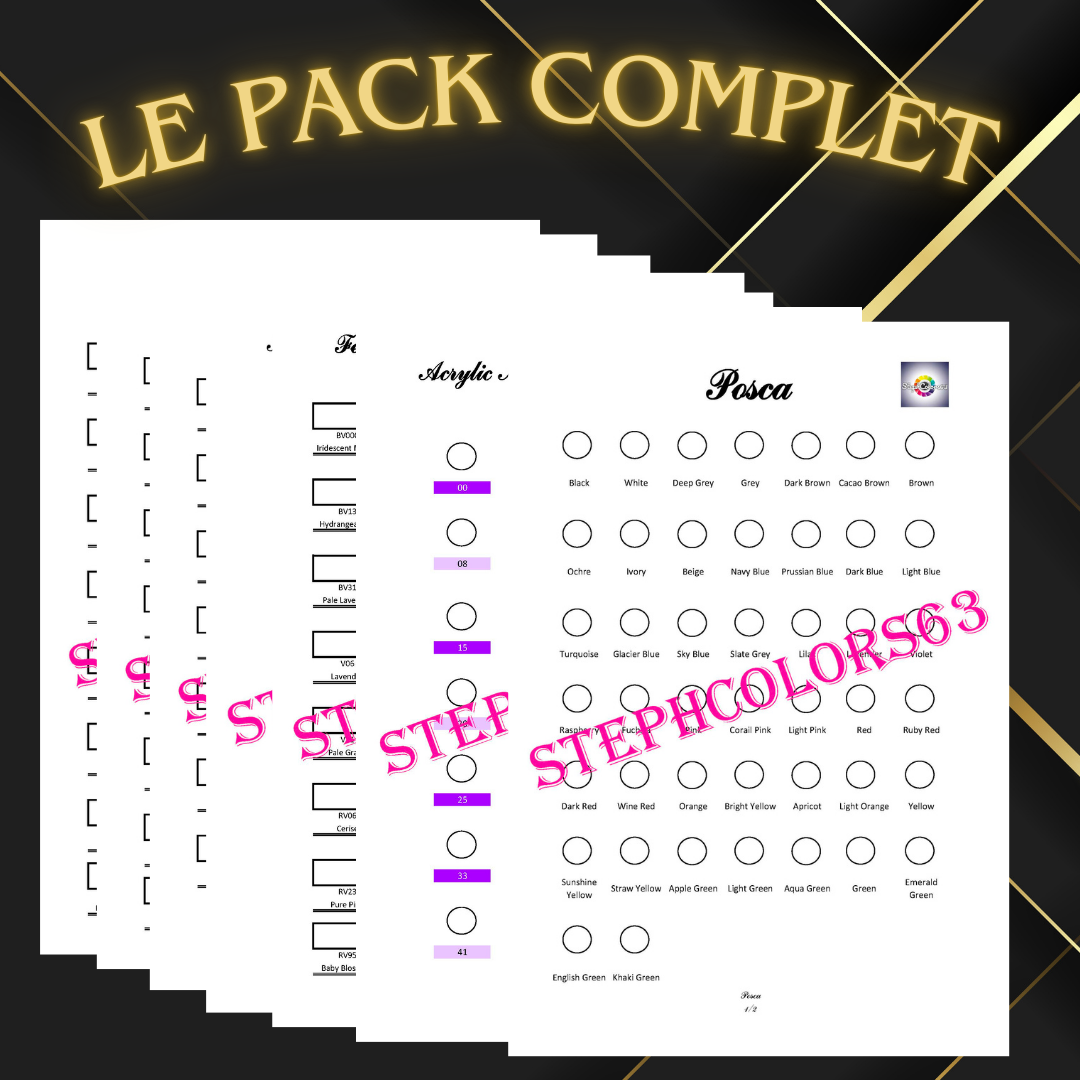 Pack Complet de Nuanciers pour Autres Médiums - 39 Gammes en PDF