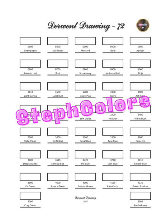 Nuancier PDF Derwent Drawing 72