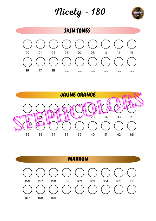 Color Chart Acrylic Markers Set ARRTX x30