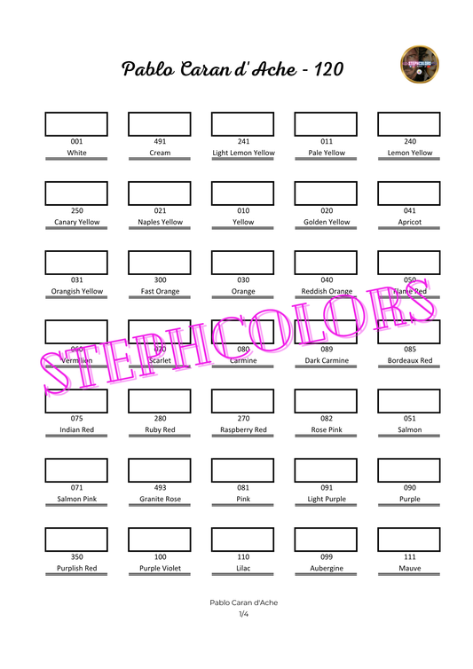 Color Chart Acrylic Markers Set ARRTX x30