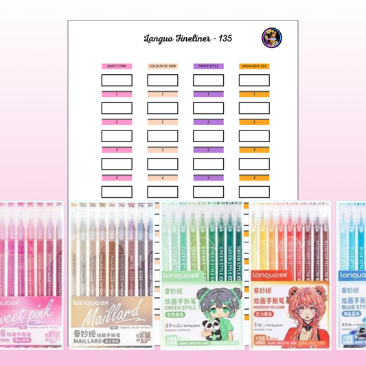 Nuancier Languo Fineliner Acrylique 135 PDF à imprimer – Palette fineliners