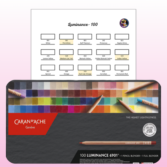 Nuancier Caran d’Ache Luminance 100 PDF à imprimer – Palette crayons de couleur