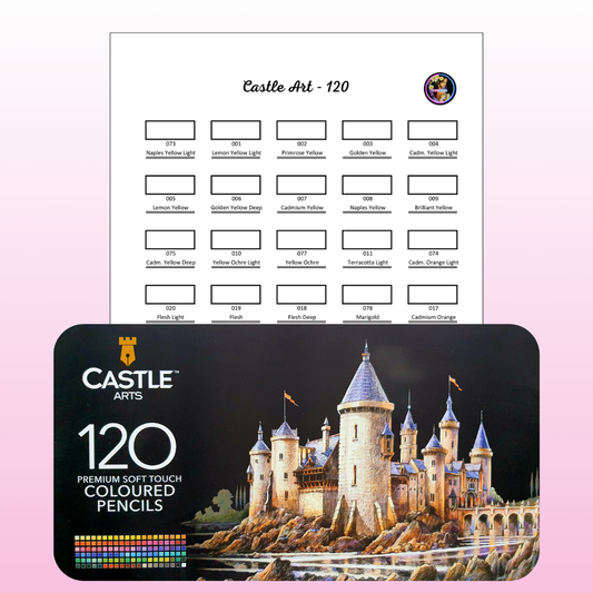 Nuancier Castle Art 120 PDF à imprimer – Palette crayons de couleur