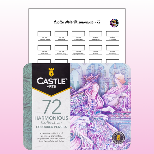 Nuancier Castle Art Harmonious 72 PDF à imprimer – Palette crayons de couleur