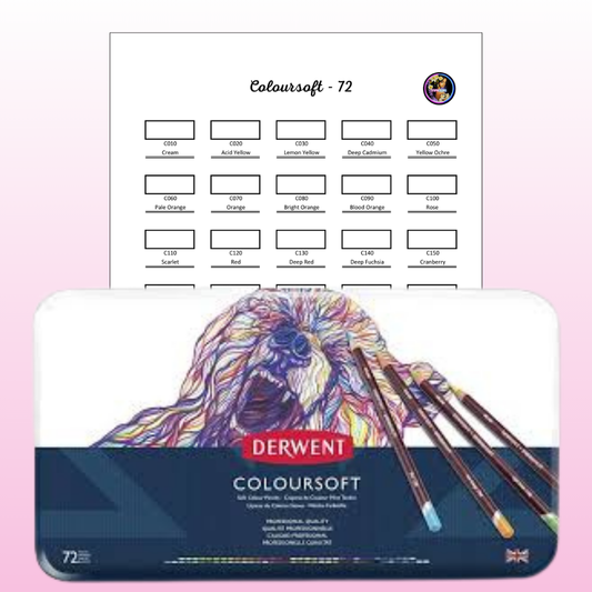 Nuancier Derwent Coloursoft 72 PDF à imprimer – Palette crayons de couleur