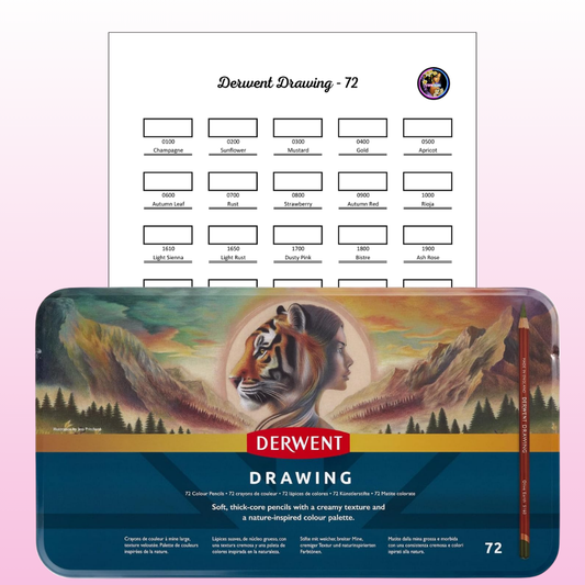 Nuancier Derwent Drawing 72 PDF à imprimer – Palette crayons de couleur