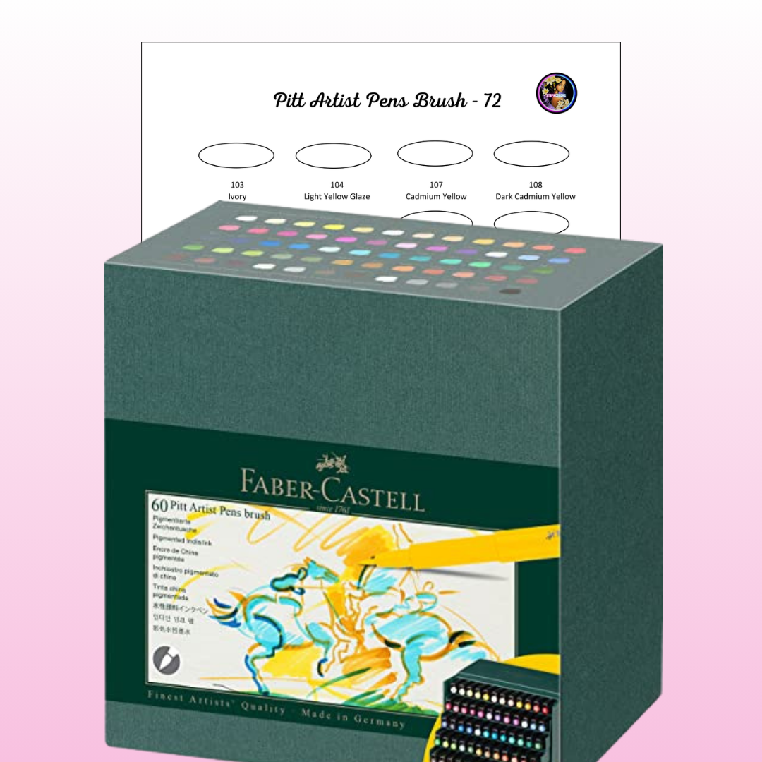 Nuancier Faber-Castell Pitt Artist Pen Brush 72 PDF à imprimer – Palette feutres pigmentés