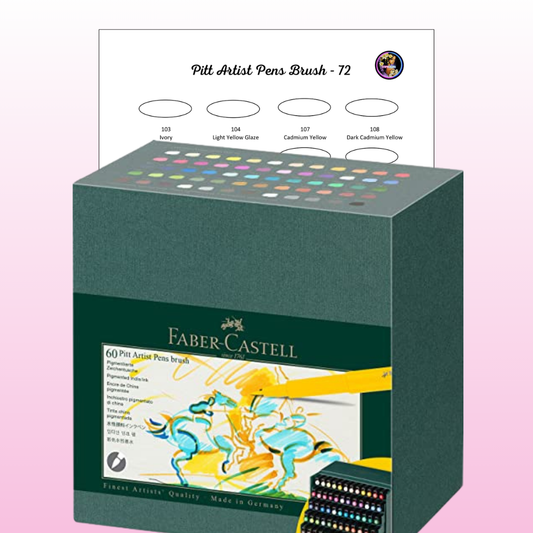 Nuancier Faber-Castell Pitt Artist Pen Brush 72 PDF à imprimer – Palette feutres pigmentés
