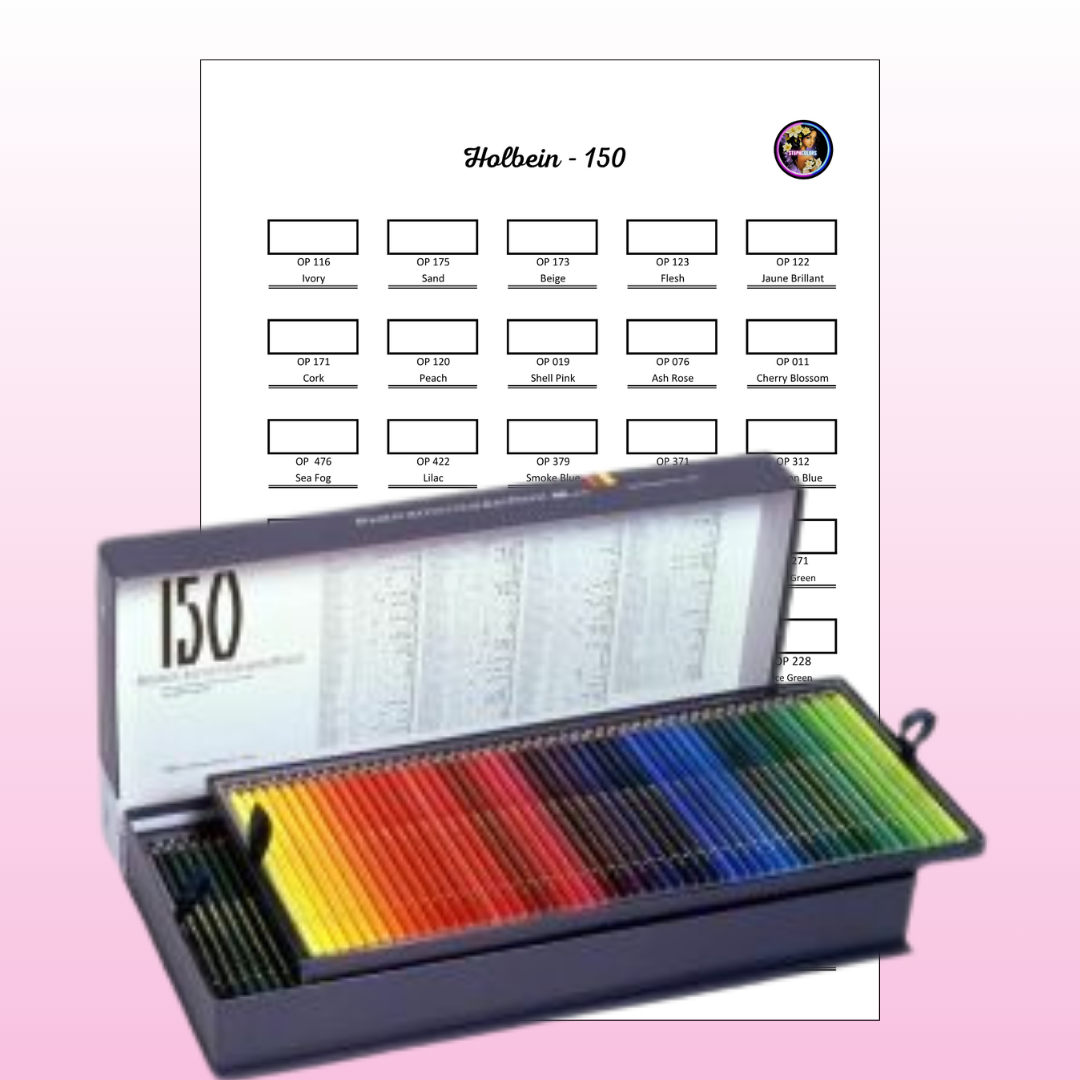 Nuancier Holbein 150 PDF à imprimer – Palette crayons de couleur
