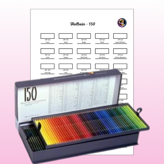 Nuancier Holbein 150 PDF à imprimer – Palette crayons de couleur