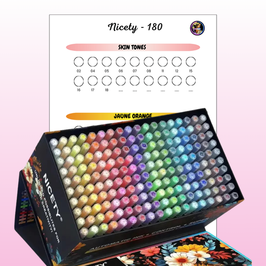 Nuancier Nicety 180 PDF à imprimer – Marqueurs brush acryliques