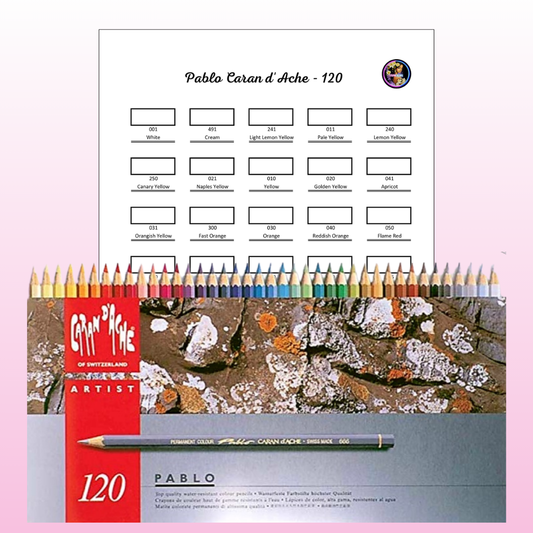 Nuancier Pablo Caran d'Ache 120 PDF à imprimer – Palette crayons de couleur