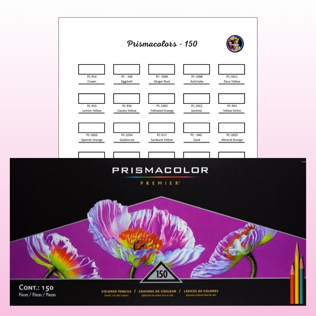 Nuancier Prismacolor 150 (Nouvelle version) PDF à imprimer – Palette crayons de couleur