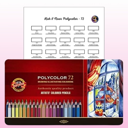 Nuancier Koh-I-Noor 72 PDF à imprimer – Palette crayons de couleur