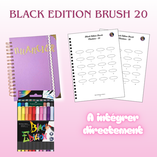 Nuancier Black Edition Brush Markers Faber Castell x20