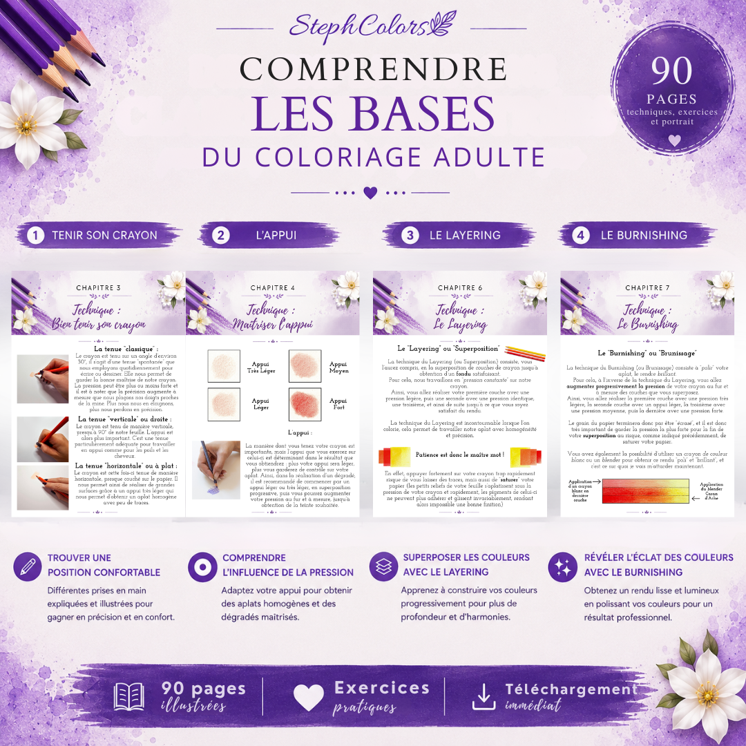 Débuter le coloriage adulte | Ebook PDF illustré