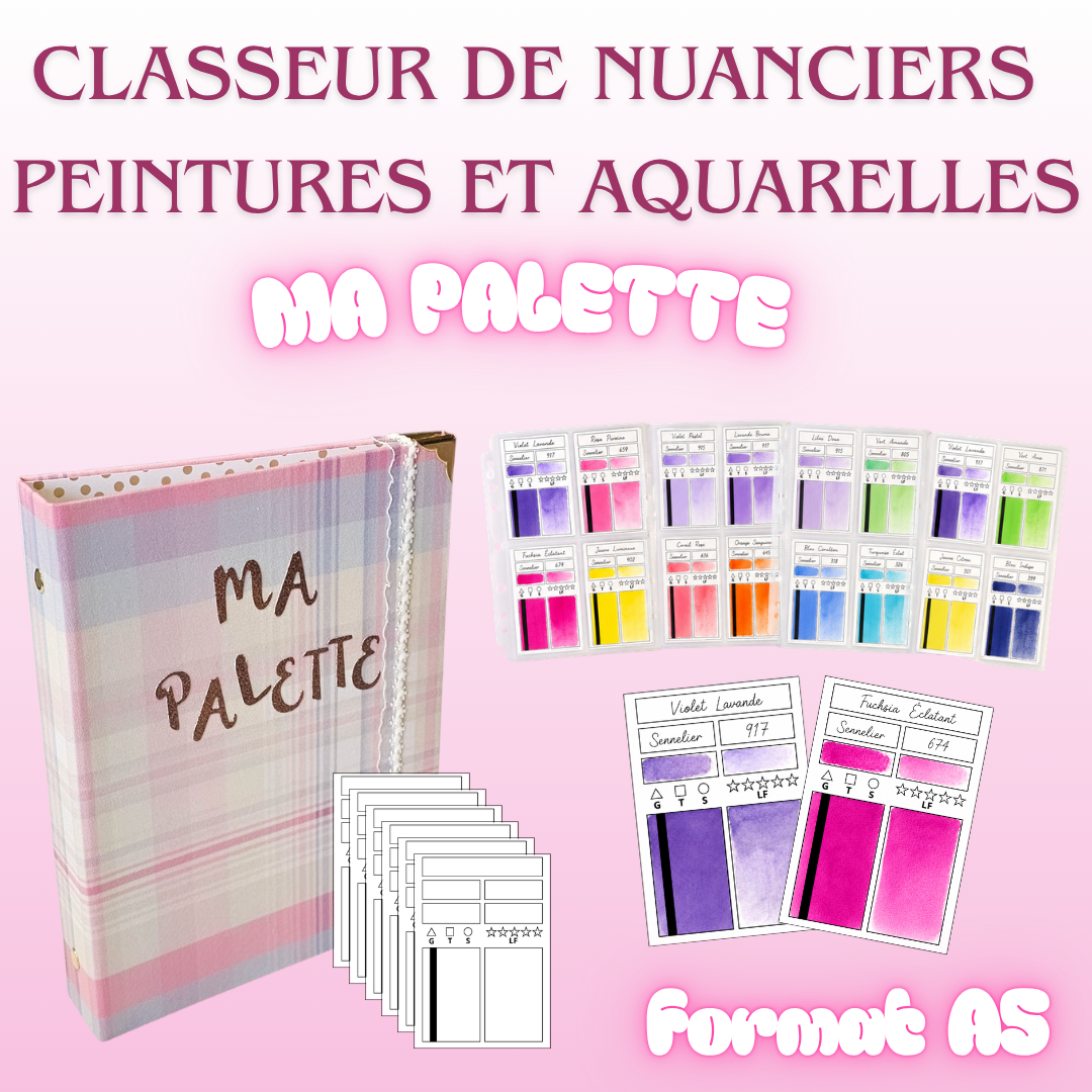 ✨ Classeur A5 « Ma Palette » – Organiseur de Couleurs pour Peintures & Aquarelles
