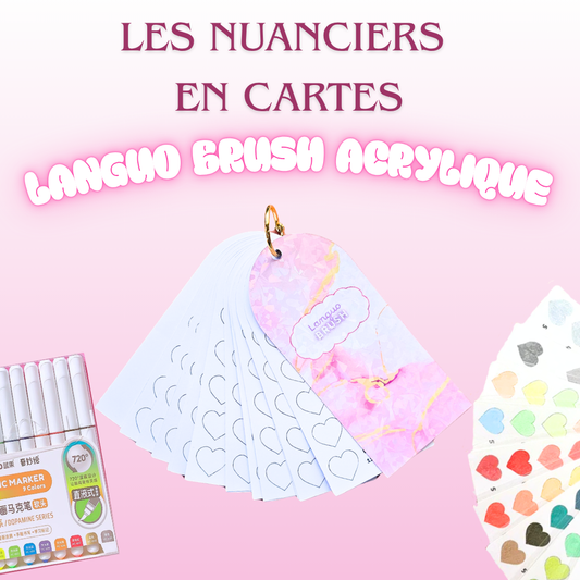 🩷 Nuancier en Cartes « Languo Marqueurs Brush Acryliques 126 couleurs » – Coloriage adulte
