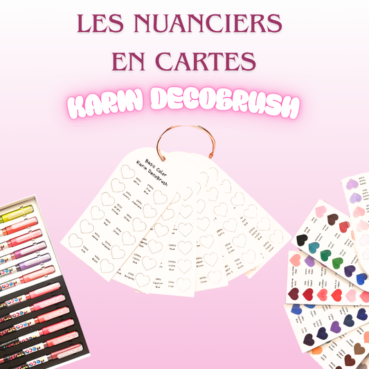 🩷 Nuancier en Cartes « Karin DecoBrush Marqueurs Acryliques 84 couleurs » – Coloriage adulte