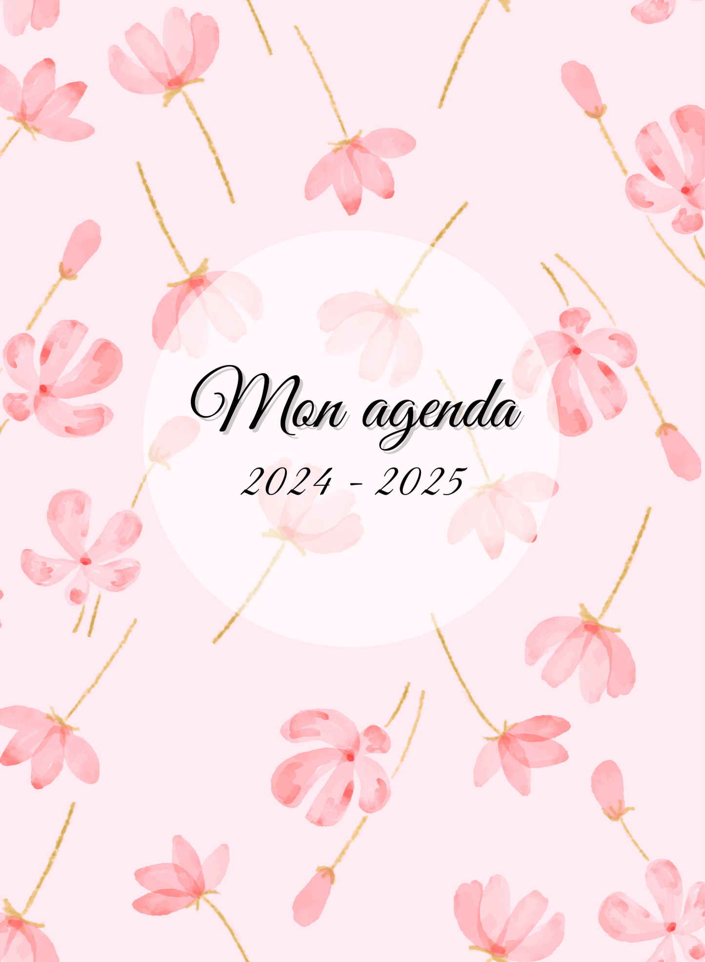 AGENDA A5 Modèle "La vie en Rose"